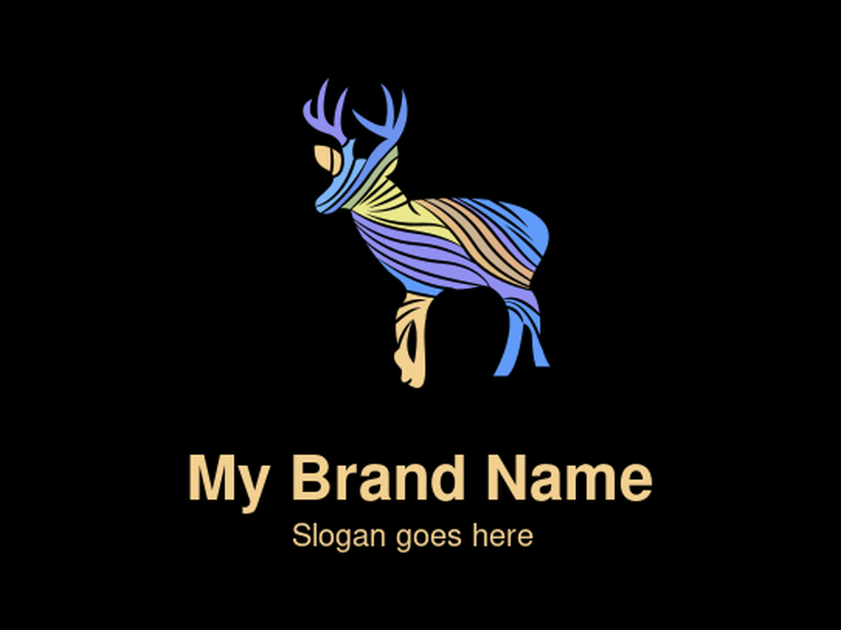 Vibrant Wave-Pattern Multicolor Deer Logo Design for Nature and Eco-Friendly Brands